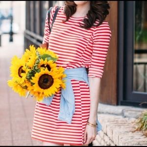 J. CREW FACTORY striped knit 3/4 sleeve dress | XS